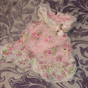 Nannette Baby Lace Pink flower dress.